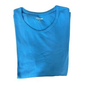 Lands End Shaped Fit NWOT Long Sleeve T-Shirt Womans SZ XL/18 Blue